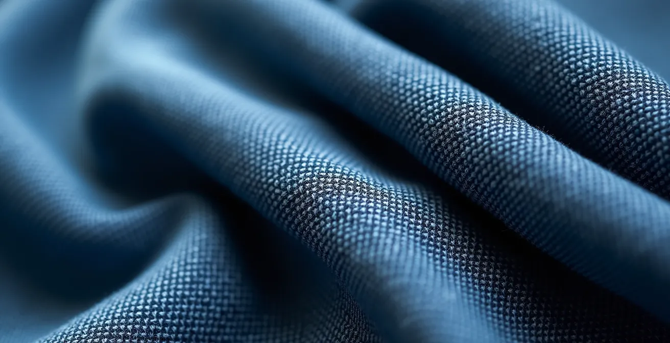 Makroaufnahme verschiedener Denim-Texturen und Stoffqualitäten