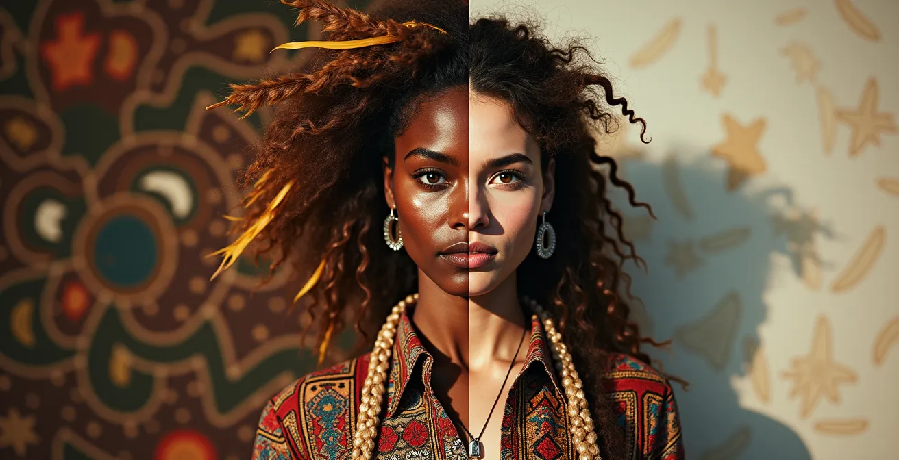 Moderne Interpretation des Boho-Stils mit minimalistischen Elementen, die Balance zwischen verspielten und schlichten Teilen zeigt.