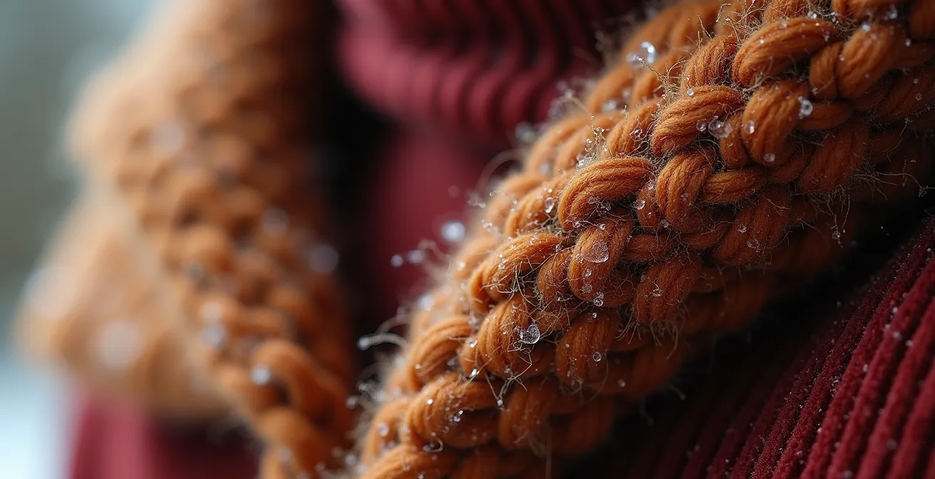 Winterliche Boho-Mode mit verschiedenen Texturen und Schichten