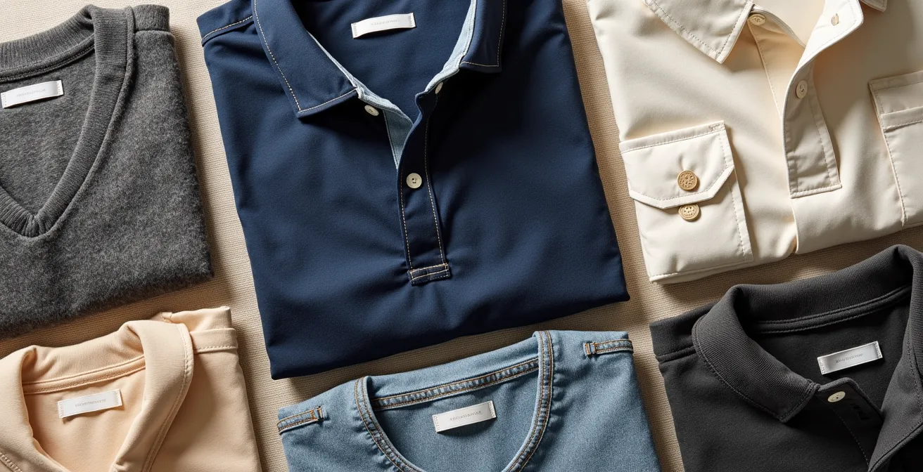 Übersichtlich arrangierte Reisegarderobe für einen Wochenendtrip