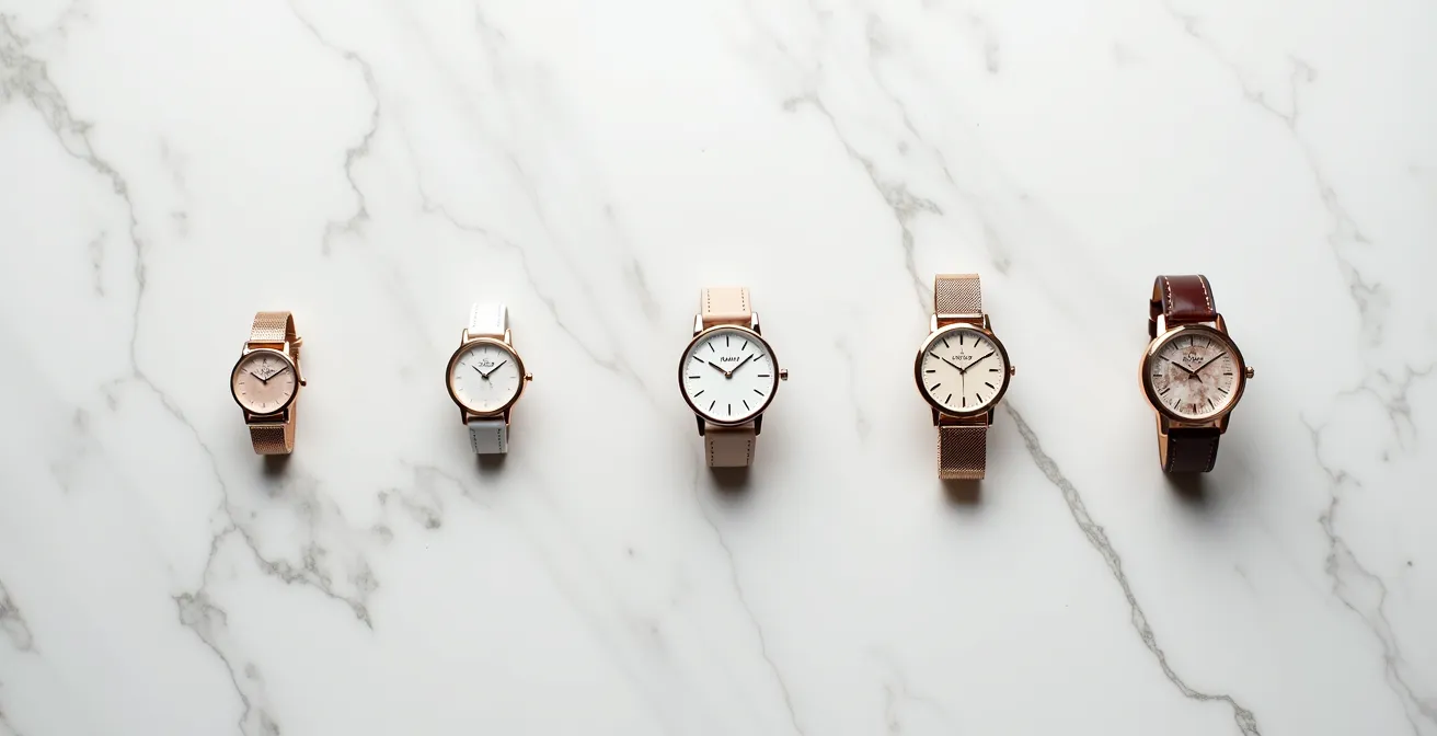 Verschiedene Damenuhrengrößen von Mini bis Maxi im direkten Vergleich