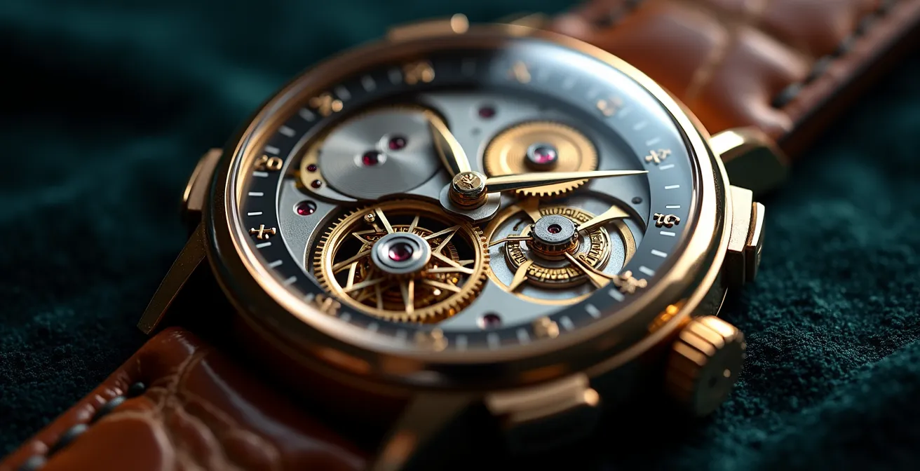 Nahaufnahme einer klassischen Vintage-Luxusuhr als Wertanlage