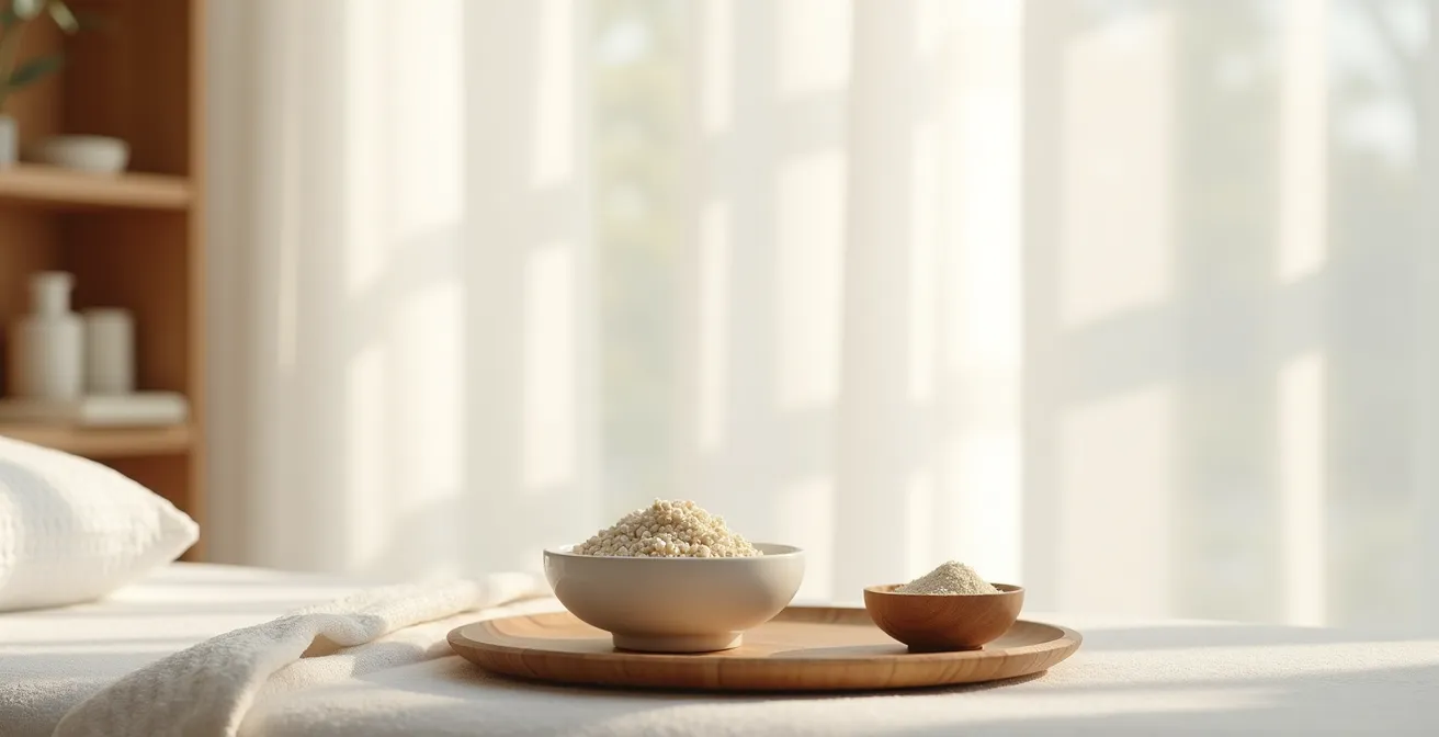 Abstrakte Darstellung von Hautschichten mit sanfter Peelingbehandlung