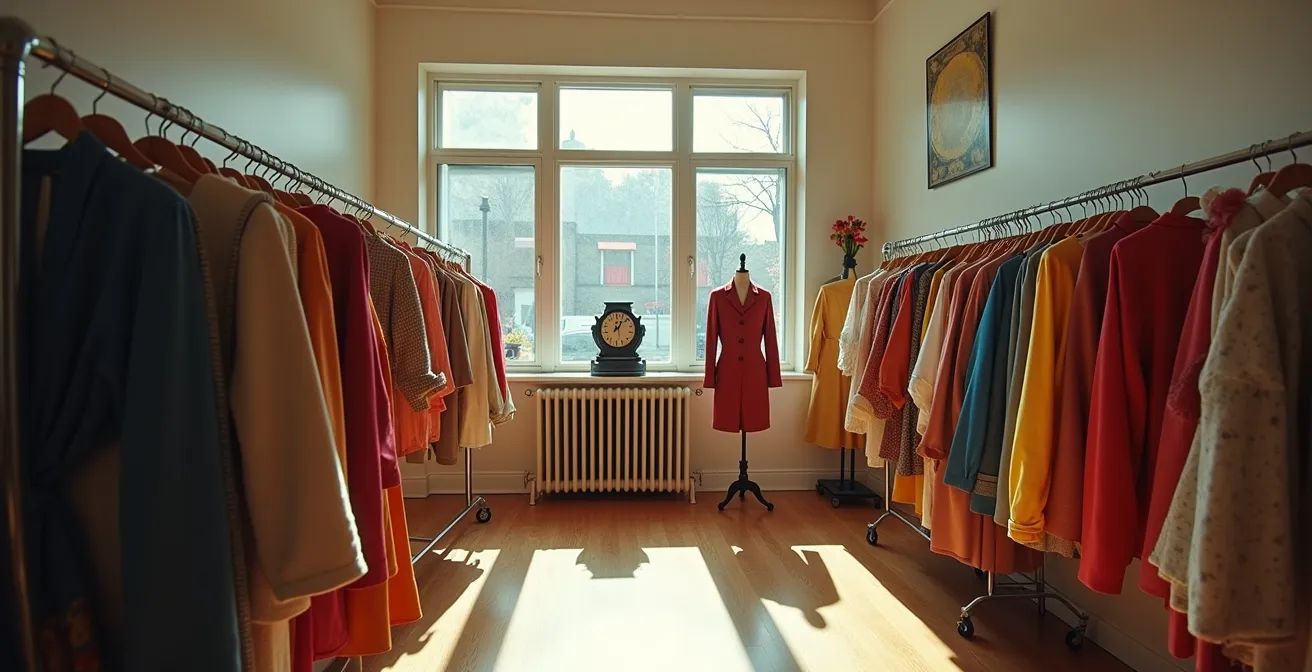 Atmosphäre einer kuratierten Vintage-Boutique in Berlin