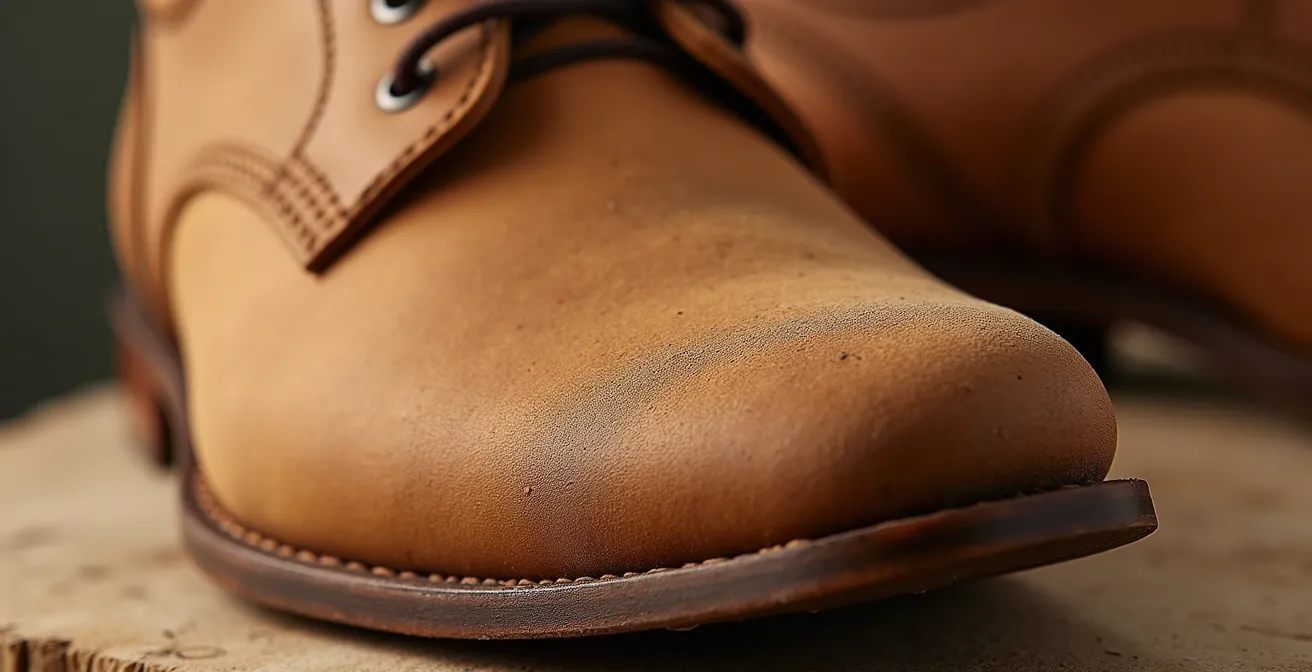 Makroaufnahme von Zedernholz-Schuhspanner mit sichtbarer Holzstruktur